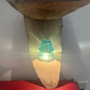 Rustic Wood and Glass Pendant Light